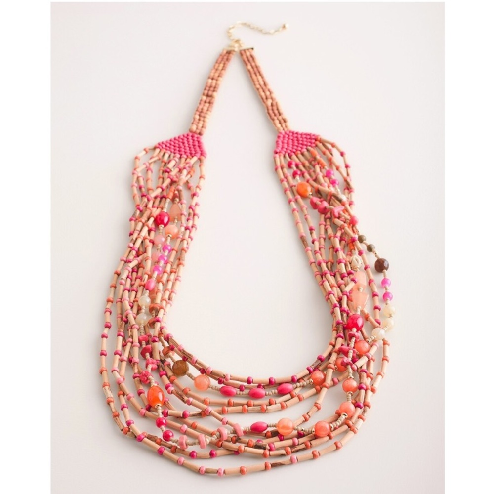 Chicos Warm Toned Beaded Necklace